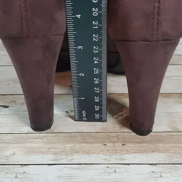 UNISA Sarana Faux Suede Over The‎ Knee Heeled Rich Brown Boots Size 7½ - Picture 9 of 9